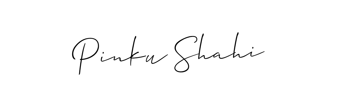 Create a beautiful signature design for name Pinku Shahi. With this signature (Allison_Script) fonts, you can make a handwritten signature for free. Pinku Shahi signature style 2 images and pictures png