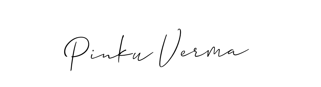 Make a beautiful signature design for name Pinku Verma. With this signature (Allison_Script) style, you can create a handwritten signature for free. Pinku Verma signature style 2 images and pictures png