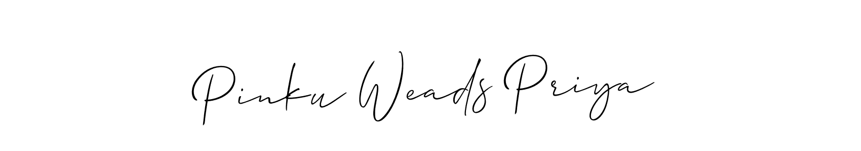 Create a beautiful signature design for name Pinku Weads Priya. With this signature (Allison_Script) fonts, you can make a handwritten signature for free. Pinku Weads Priya signature style 2 images and pictures png