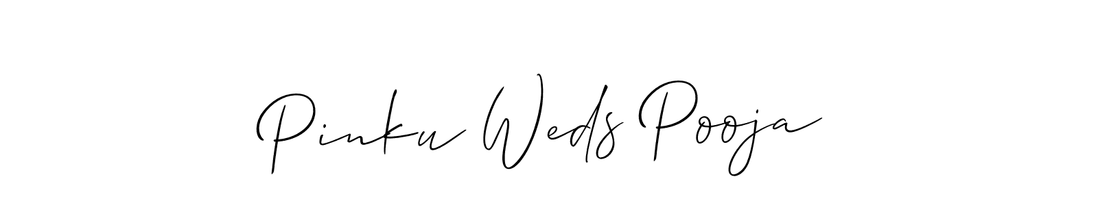 Design your own signature with our free online signature maker. With this signature software, you can create a handwritten (Allison_Script) signature for name Pinku Weds Pooja. Pinku Weds Pooja signature style 2 images and pictures png