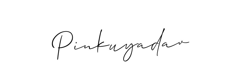 The best way (Allison_Script) to make a short signature is to pick only two or three words in your name. The name Pinkuyadav include a total of six letters. For converting this name. Pinkuyadav signature style 2 images and pictures png