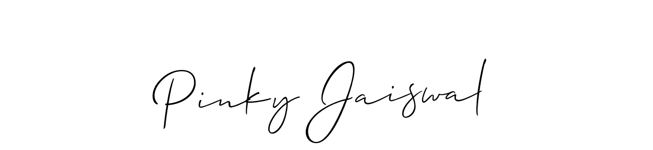 How to make Pinky Jaiswal signature? Allison_Script is a professional autograph style. Create handwritten signature for Pinky Jaiswal name. Pinky Jaiswal signature style 2 images and pictures png