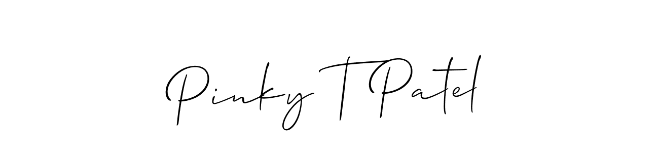 How to make Pinky T Patel signature? Allison_Script is a professional autograph style. Create handwritten signature for Pinky T Patel name. Pinky T Patel signature style 2 images and pictures png
