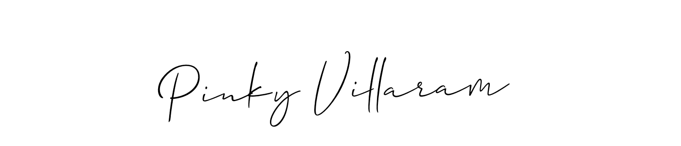 You should practise on your own different ways (Allison_Script) to write your name (Pinky Villaram) in signature. don't let someone else do it for you. Pinky Villaram signature style 2 images and pictures png