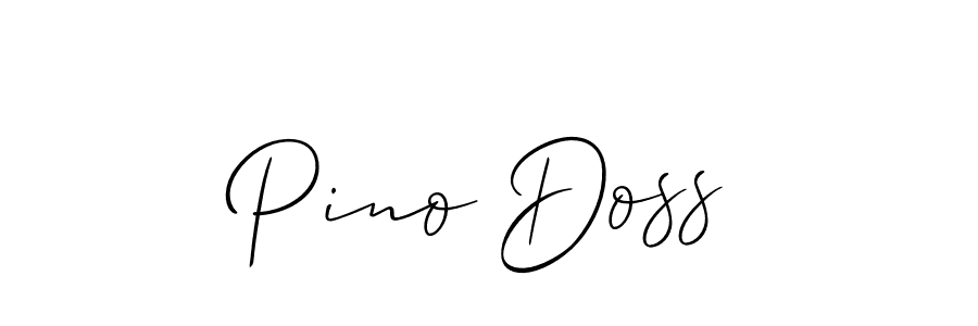 The best way (Allison_Script) to make a short signature is to pick only two or three words in your name. The name Pino Doss include a total of six letters. For converting this name. Pino Doss signature style 2 images and pictures png