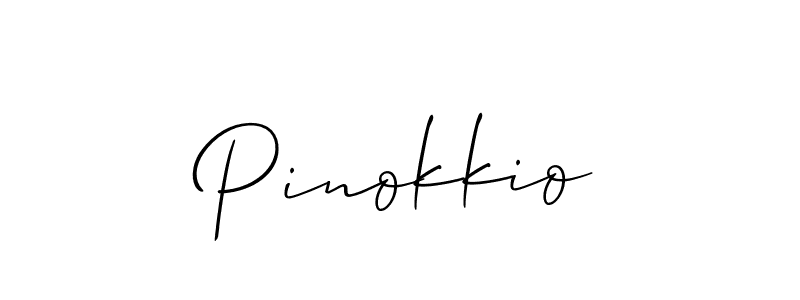 How to Draw Pinokkio signature style? Allison_Script is a latest design signature styles for name Pinokkio. Pinokkio signature style 2 images and pictures png