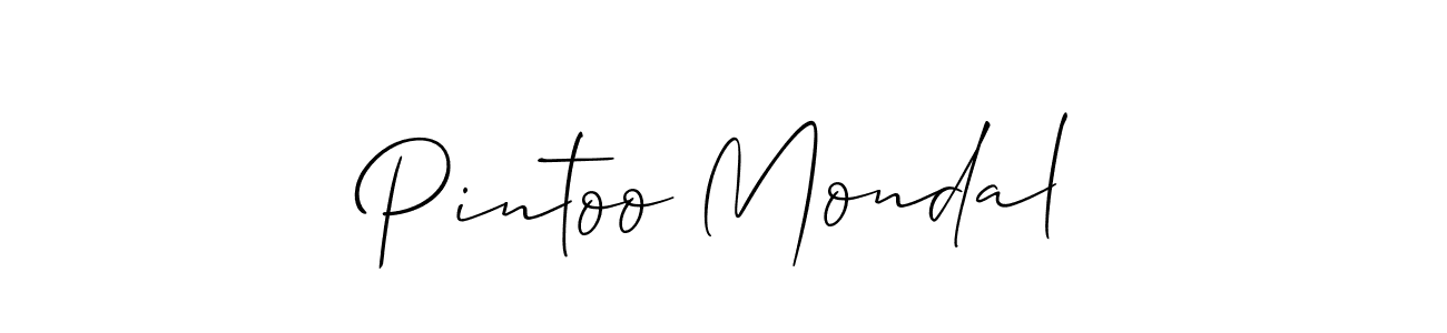 Use a signature maker to create a handwritten signature online. With this signature software, you can design (Allison_Script) your own signature for name Pintoo Mondal. Pintoo Mondal signature style 2 images and pictures png