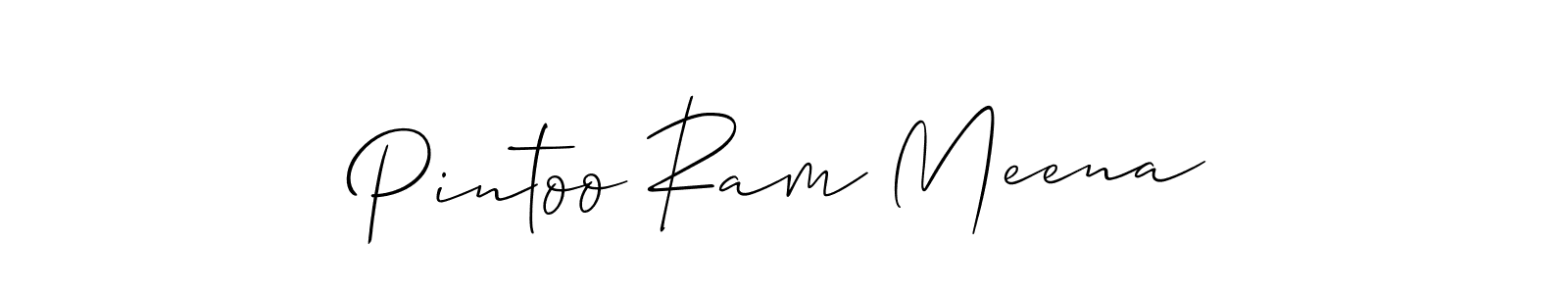 Allison_Script is a professional signature style that is perfect for those who want to add a touch of class to their signature. It is also a great choice for those who want to make their signature more unique. Get Pintoo Ram Meena name to fancy signature for free. Pintoo Ram Meena signature style 2 images and pictures png