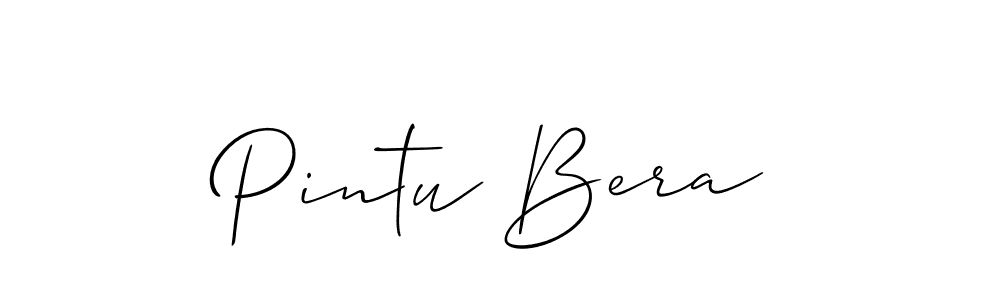 You should practise on your own different ways (Allison_Script) to write your name (Pintu Bera) in signature. don't let someone else do it for you. Pintu Bera signature style 2 images and pictures png
