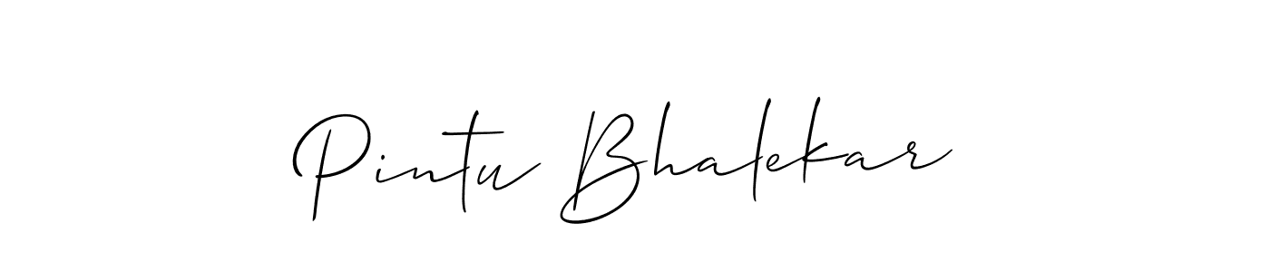 How to make Pintu Bhalekar name signature. Use Allison_Script style for creating short signs online. This is the latest handwritten sign. Pintu Bhalekar signature style 2 images and pictures png