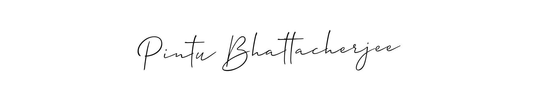 Make a beautiful signature design for name Pintu Bhattacherjee. With this signature (Allison_Script) style, you can create a handwritten signature for free. Pintu Bhattacherjee signature style 2 images and pictures png