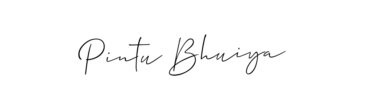 The best way (Allison_Script) to make a short signature is to pick only two or three words in your name. The name Pintu Bhuiya include a total of six letters. For converting this name. Pintu Bhuiya signature style 2 images and pictures png
