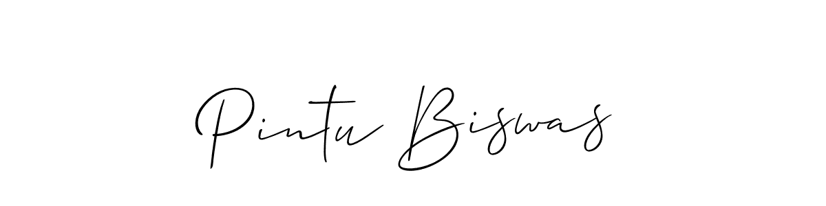 The best way (Allison_Script) to make a short signature is to pick only two or three words in your name. The name Pintu Biswas include a total of six letters. For converting this name. Pintu Biswas signature style 2 images and pictures png