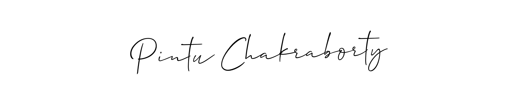 How to Draw Pintu Chakraborty signature style? Allison_Script is a latest design signature styles for name Pintu Chakraborty. Pintu Chakraborty signature style 2 images and pictures png
