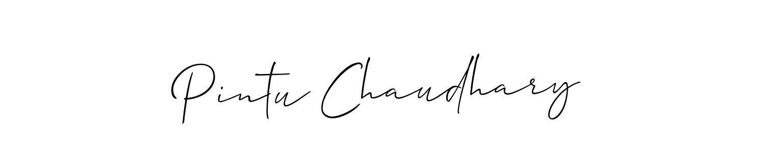 The best way (Allison_Script) to make a short signature is to pick only two or three words in your name. The name Pintu Chaudhary include a total of six letters. For converting this name. Pintu Chaudhary signature style 2 images and pictures png