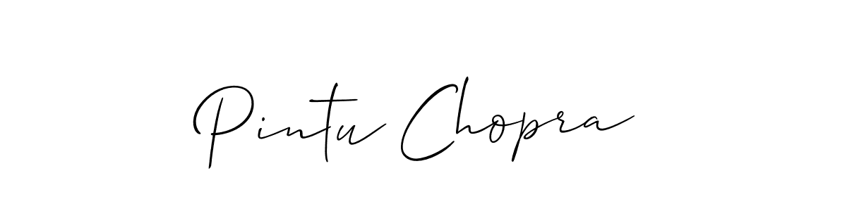 Allison_Script is a professional signature style that is perfect for those who want to add a touch of class to their signature. It is also a great choice for those who want to make their signature more unique. Get Pintu Chopra name to fancy signature for free. Pintu Chopra signature style 2 images and pictures png