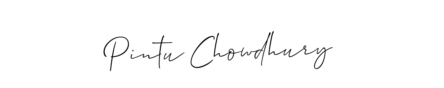 How to make Pintu Chowdhury signature? Allison_Script is a professional autograph style. Create handwritten signature for Pintu Chowdhury name. Pintu Chowdhury signature style 2 images and pictures png