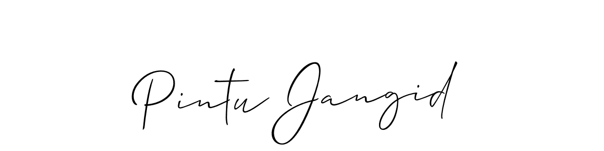 Also You can easily find your signature by using the search form. We will create Pintu Jangid name handwritten signature images for you free of cost using Allison_Script sign style. Pintu Jangid signature style 2 images and pictures png