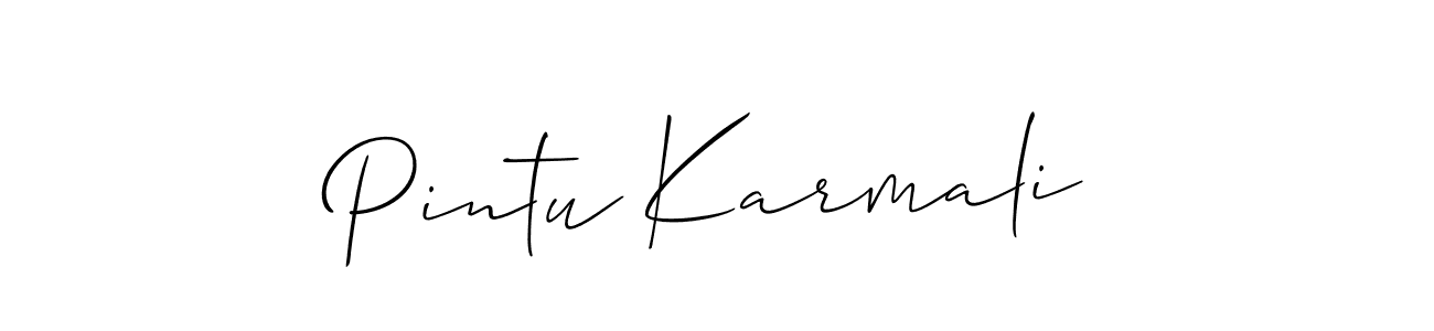 Create a beautiful signature design for name Pintu Karmali. With this signature (Allison_Script) fonts, you can make a handwritten signature for free. Pintu Karmali signature style 2 images and pictures png