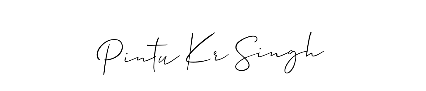 How to Draw Pintu Kr Singh signature style? Allison_Script is a latest design signature styles for name Pintu Kr Singh. Pintu Kr Singh signature style 2 images and pictures png
