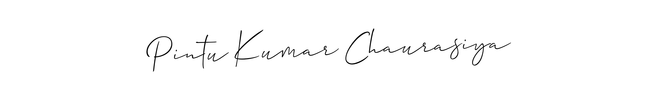 The best way (Allison_Script) to make a short signature is to pick only two or three words in your name. The name Pintu Kumar Chaurasiya include a total of six letters. For converting this name. Pintu Kumar Chaurasiya signature style 2 images and pictures png