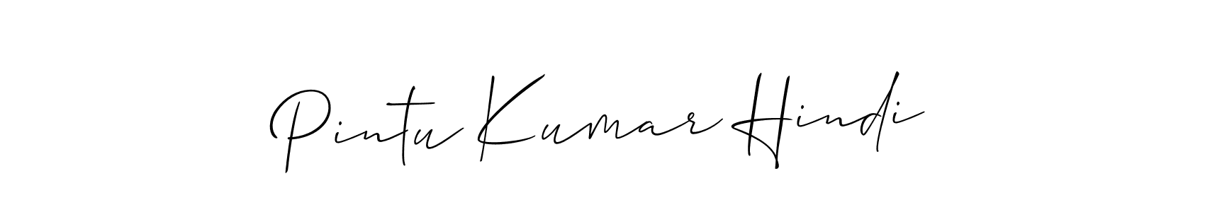Also we have Pintu Kumar Hindi name is the best signature style. Create professional handwritten signature collection using Allison_Script autograph style. Pintu Kumar Hindi signature style 2 images and pictures png