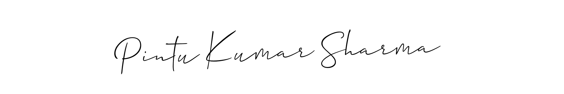 Also You can easily find your signature by using the search form. We will create Pintu Kumar Sharma name handwritten signature images for you free of cost using Allison_Script sign style. Pintu Kumar Sharma signature style 2 images and pictures png