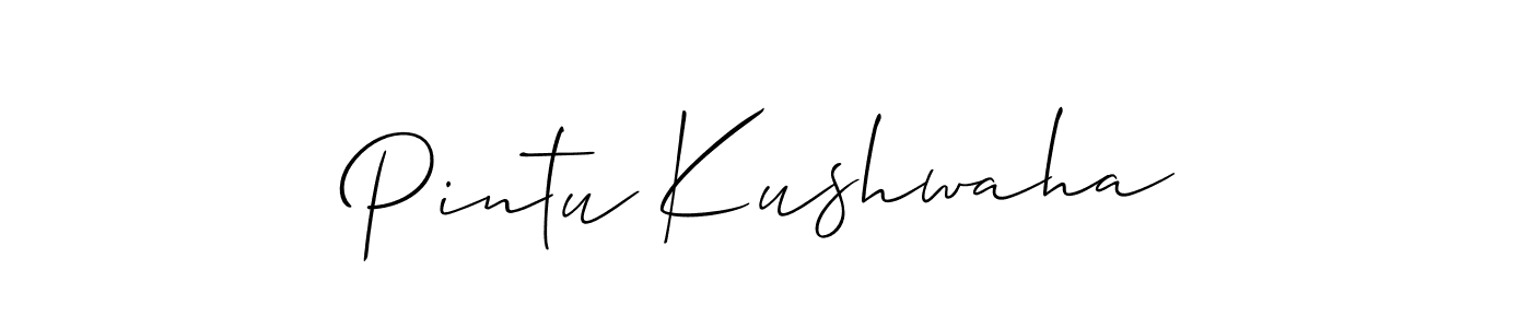 Similarly Allison_Script is the best handwritten signature design. Signature creator online .You can use it as an online autograph creator for name Pintu Kushwaha. Pintu Kushwaha signature style 2 images and pictures png
