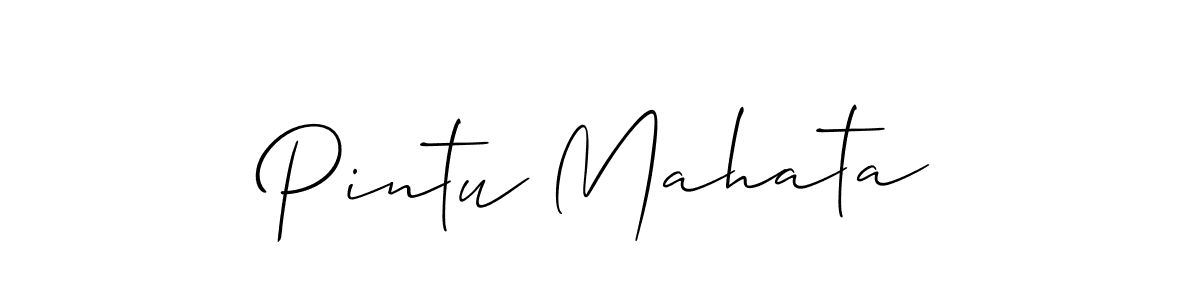 The best way (Allison_Script) to make a short signature is to pick only two or three words in your name. The name Pintu Mahata include a total of six letters. For converting this name. Pintu Mahata signature style 2 images and pictures png