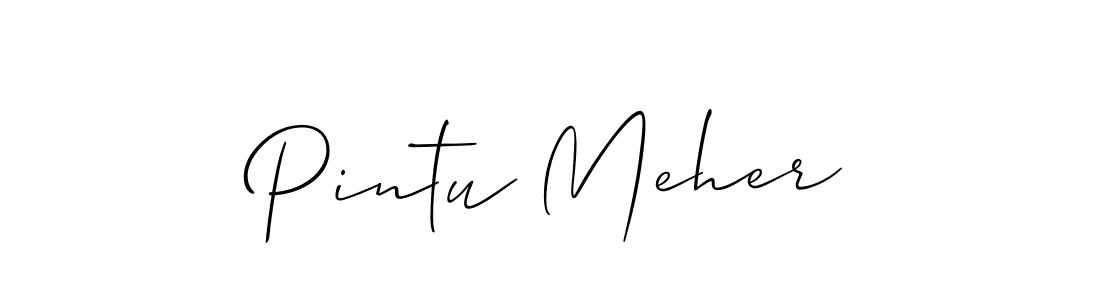 The best way (Allison_Script) to make a short signature is to pick only two or three words in your name. The name Pintu Meher include a total of six letters. For converting this name. Pintu Meher signature style 2 images and pictures png