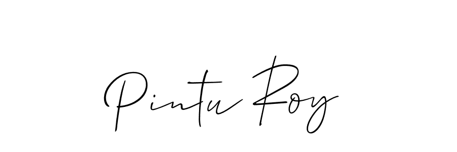 Use a signature maker to create a handwritten signature online. With this signature software, you can design (Allison_Script) your own signature for name Pintu Roy. Pintu Roy signature style 2 images and pictures png