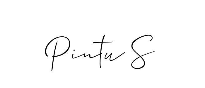 Allison_Script is a professional signature style that is perfect for those who want to add a touch of class to their signature. It is also a great choice for those who want to make their signature more unique. Get Pintu S name to fancy signature for free. Pintu S signature style 2 images and pictures png