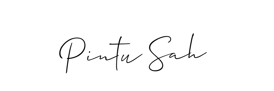 How to make Pintu Sah name signature. Use Allison_Script style for creating short signs online. This is the latest handwritten sign. Pintu Sah signature style 2 images and pictures png
