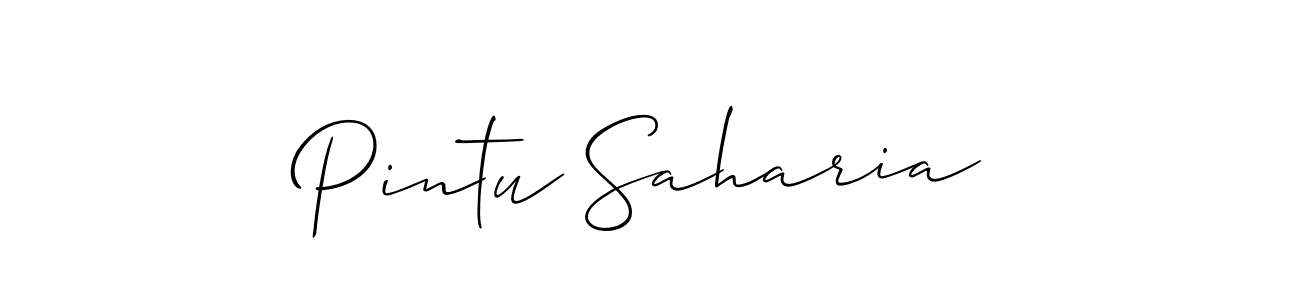 Use a signature maker to create a handwritten signature online. With this signature software, you can design (Allison_Script) your own signature for name Pintu Saharia. Pintu Saharia signature style 2 images and pictures png