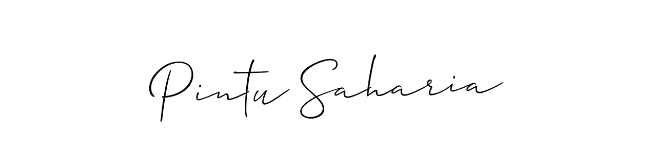 if you are searching for the best signature style for your name Pintu Saharia. so please give up your signature search. here we have designed multiple signature styles  using Allison_Script. Pintu Saharia signature style 2 images and pictures png