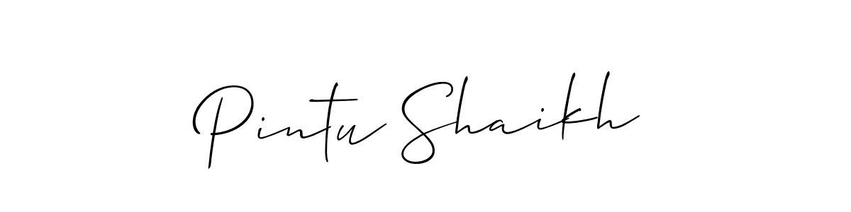 if you are searching for the best signature style for your name Pintu Shaikh. so please give up your signature search. here we have designed multiple signature styles  using Allison_Script. Pintu Shaikh signature style 2 images and pictures png