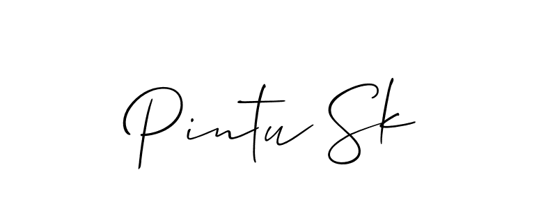 You should practise on your own different ways (Allison_Script) to write your name (Pintu Sk) in signature. don't let someone else do it for you. Pintu Sk signature style 2 images and pictures png