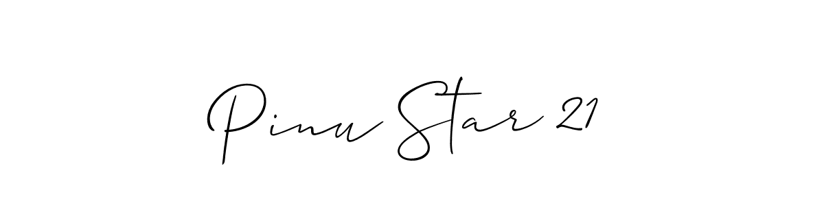 Allison_Script is a professional signature style that is perfect for those who want to add a touch of class to their signature. It is also a great choice for those who want to make their signature more unique. Get Pinu Star 21 name to fancy signature for free. Pinu Star 21 signature style 2 images and pictures png