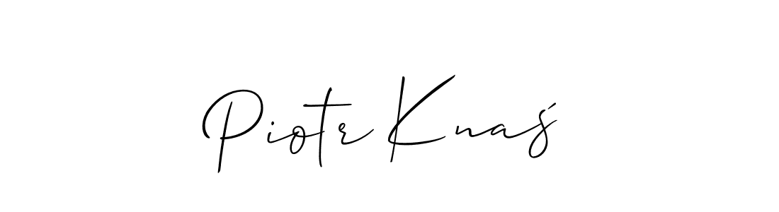 How to make Piotr Knaś name signature. Use Allison_Script style for creating short signs online. This is the latest handwritten sign. Piotr Knaś signature style 2 images and pictures png