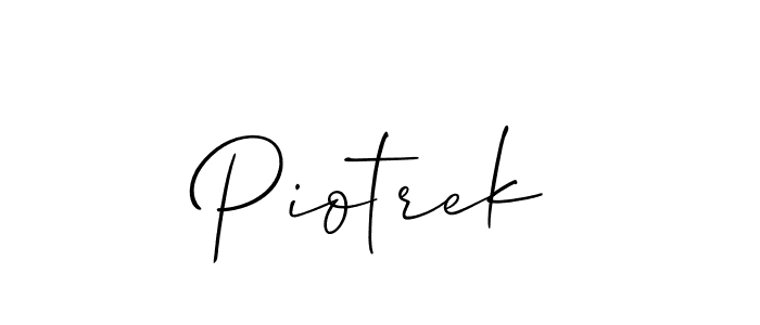 Create a beautiful signature design for name Piotrek. With this signature (Allison_Script) fonts, you can make a handwritten signature for free. Piotrek signature style 2 images and pictures png