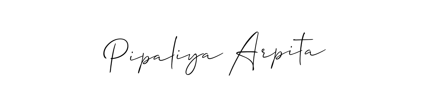 Similarly Allison_Script is the best handwritten signature design. Signature creator online .You can use it as an online autograph creator for name Pipaliya Arpita. Pipaliya Arpita signature style 2 images and pictures png