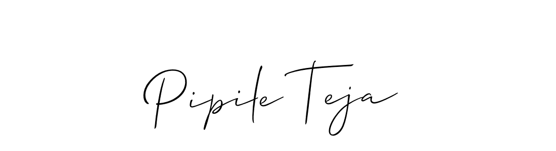 Similarly Allison_Script is the best handwritten signature design. Signature creator online .You can use it as an online autograph creator for name Pipile Teja. Pipile Teja signature style 2 images and pictures png