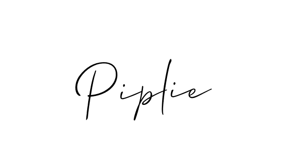 How to make Piplie name signature. Use Allison_Script style for creating short signs online. This is the latest handwritten sign. Piplie signature style 2 images and pictures png