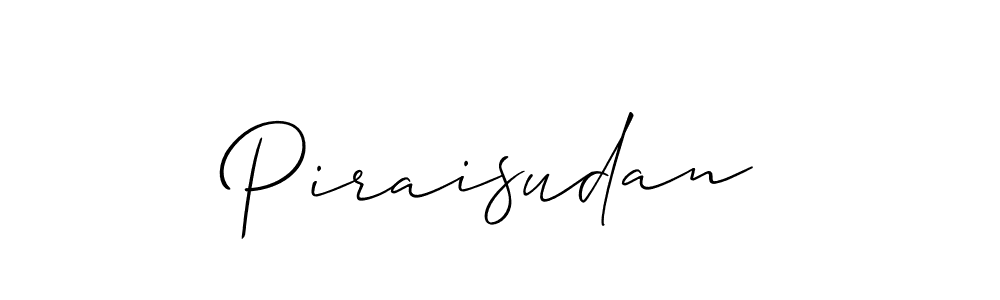 Piraisudan stylish signature style. Best Handwritten Sign (Allison_Script) for my name. Handwritten Signature Collection Ideas for my name Piraisudan. Piraisudan signature style 2 images and pictures png