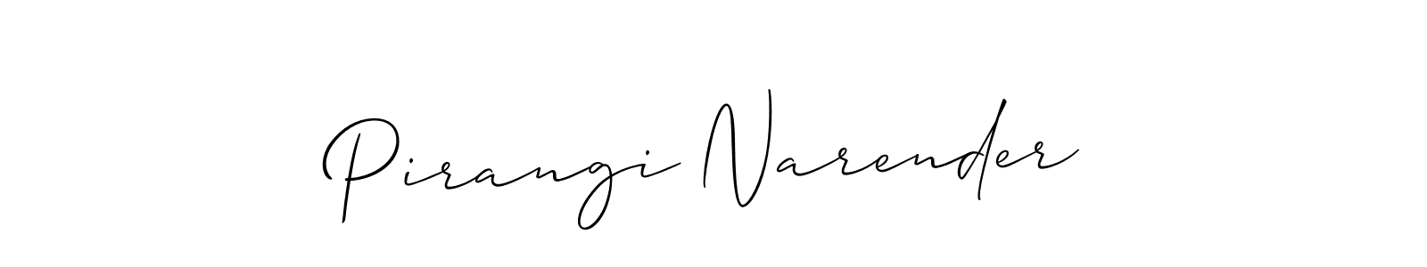 Similarly Allison_Script is the best handwritten signature design. Signature creator online .You can use it as an online autograph creator for name Pirangi Narender. Pirangi Narender signature style 2 images and pictures png