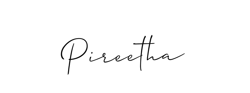 It looks lik you need a new signature style for name Pireetha. Design unique handwritten (Allison_Script) signature with our free signature maker in just a few clicks. Pireetha signature style 2 images and pictures png
