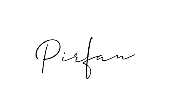 Make a beautiful signature design for name Pirfan. With this signature (Allison_Script) style, you can create a handwritten signature for free. Pirfan signature style 2 images and pictures png