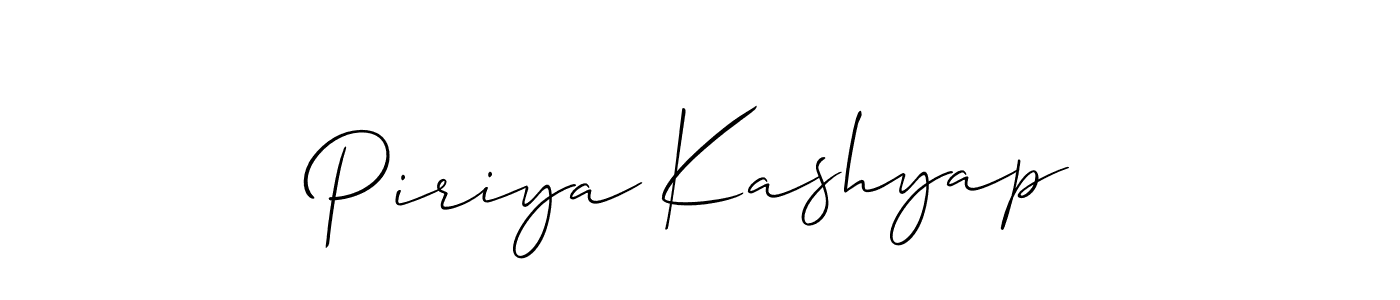 Similarly Allison_Script is the best handwritten signature design. Signature creator online .You can use it as an online autograph creator for name Piriya Kashyap. Piriya Kashyap signature style 2 images and pictures png