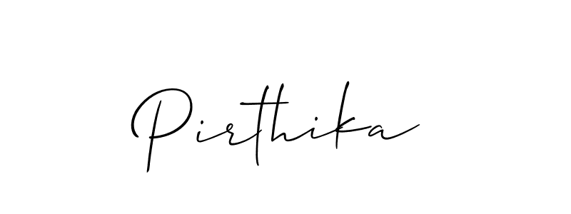 How to make Pirthika name signature. Use Allison_Script style for creating short signs online. This is the latest handwritten sign. Pirthika signature style 2 images and pictures png