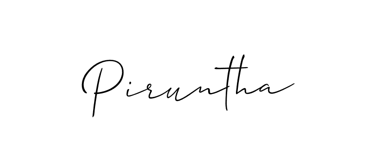 Make a beautiful signature design for name Piruntha. With this signature (Allison_Script) style, you can create a handwritten signature for free. Piruntha signature style 2 images and pictures png